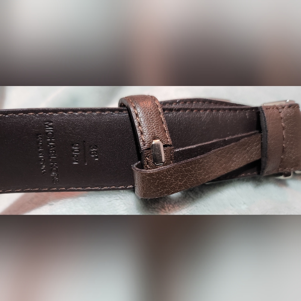 0018. Pre-loved Michael Kors men's brown belt - Picture 4 of 4